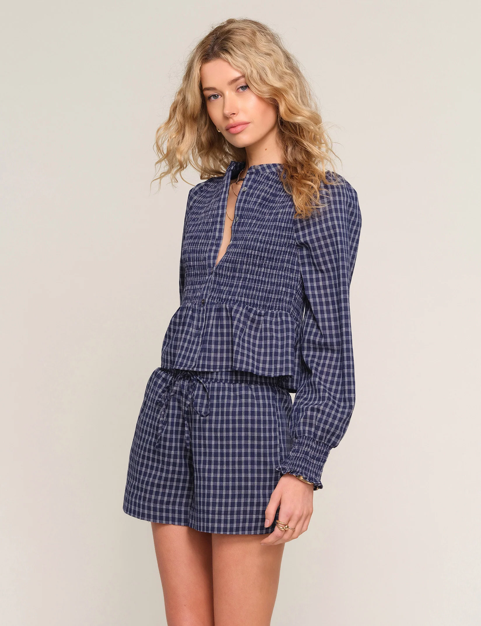 komplet s gingham uzorkom