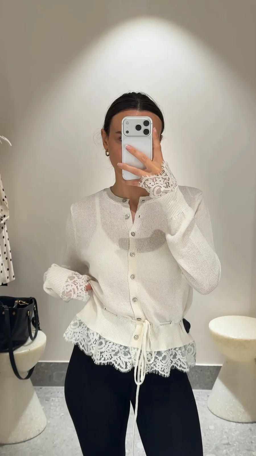 H&M kardigan s čipkastim detaljem