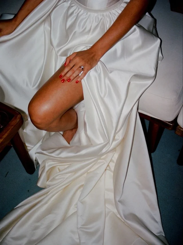 Wedding dress in film camera